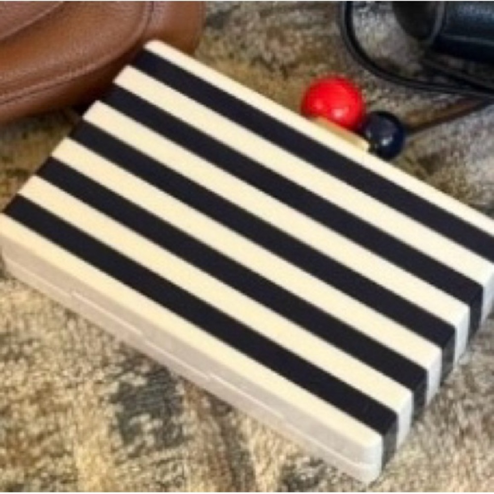 Kate Spade Striped Clutch with Red and Blue Accents - Picture 5 of 5
